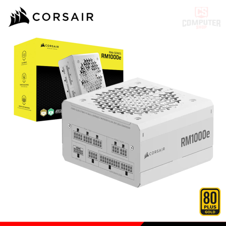 FUENTE DE PODER CORSAIR RM1000E WHITE 1000W 80 PLUS GOLD FULL MODULAR (PN:CP-9020294-NA)