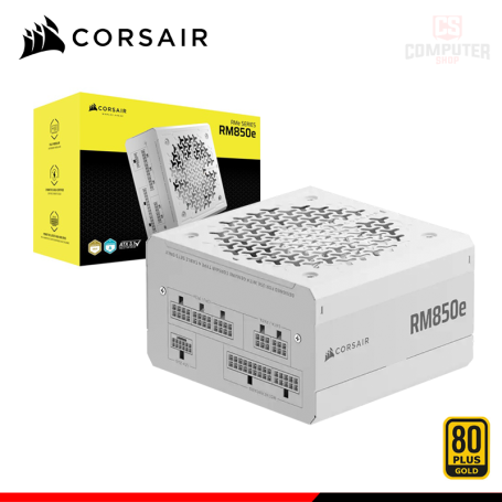 FUENTE DE PODER CORSAIR RM850E WHITE 850W 80 PLUS GOLD FULL MODULAR (PN:CP-9020293-NA)