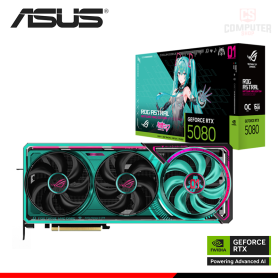 TARJETA DE VIDEO ASUS GEFORCE RTX 5080 16GB GDDR7 256BITS OC ROG ASTRAL EDICION HATSUNE MIKU (PN:90YV0LV9-M0AA00)
