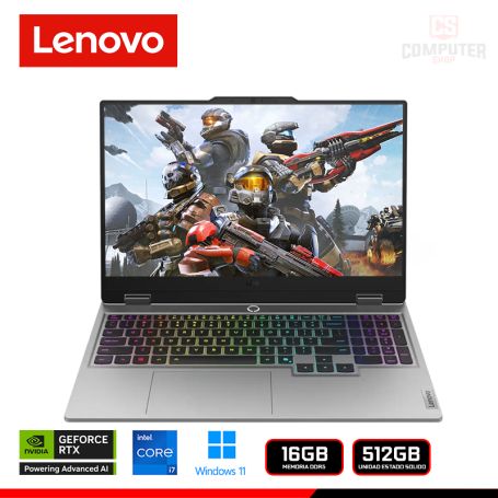 LAPTOP LENOVO LOQ 15IRX10 GEFORCE RTX 5060 8GB GDDR7/CORE I7-13650HX/15.6" FHD/16GB DDR5/SSD 512GB/WINDOWS 11