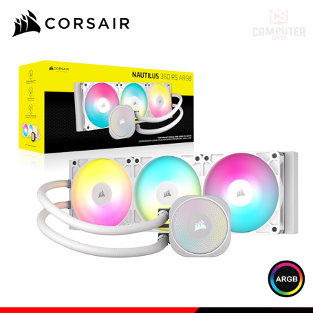 CORSAIR NAUTILUS 360 RS ARGB WHITE COOLER CPU REFRIGERACION LIQUIDA COMPATIBLE AMD/INTEL (PN:CW-9060095-WW)