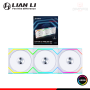 COOLER PARA CASE LIAN LI UNI FAN SL WHITE ARGB REVERSE BLADE WIRELESS 120MM PACKx3 CON CONTROLADOR (PN:12RSL1W3W)