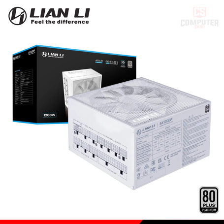 FUENTE DE PODER LIAN LI SX 1200 WHITE 1200W 80 PLUS PLATINUM FULL MODULAR (PN:SX1200P.W0)