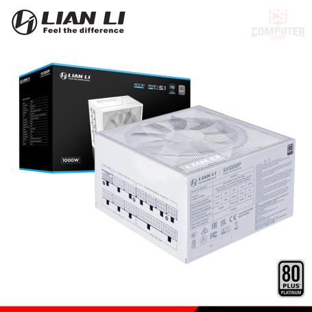 FUENTE DE PODER LIAN LI SX 1000 WHITE 1000W 80 PLUS PLATINUM FULL MODULAR (PN:SX1000P.W0)