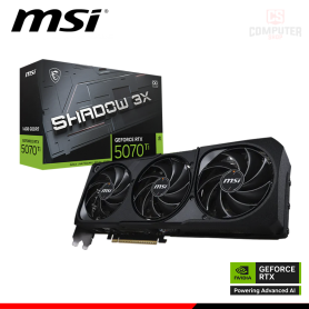 TARJETA DE VIDEO MSI GEFORCE RTX 5070Ti 16GB GDDR7 256BITS SHADOW 3X OC (PN:912-V531-465)