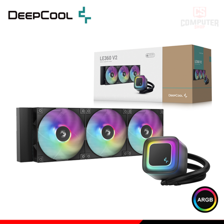 DEEPCOOL LE360 V2 ARGB BLACK COOLER CPU REFRIGERACION LIQUIDA COMPATIBLE AMD/INTEL (PN:R-LE360-BKAMMC-G-2)