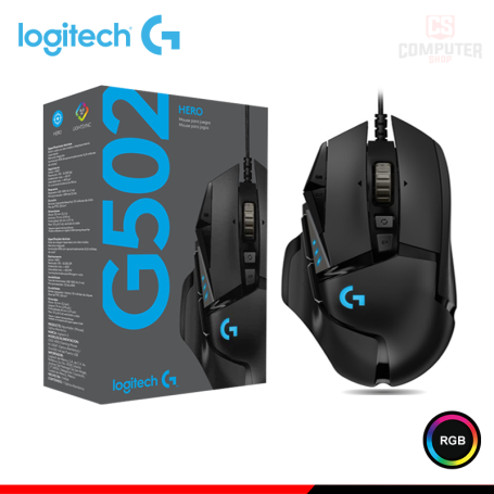MOUSE LOGITECH G G502 HERO RGB BLACK DPI 25,600 CONECTIVIDAD WIRED USB (PN:910-005550)