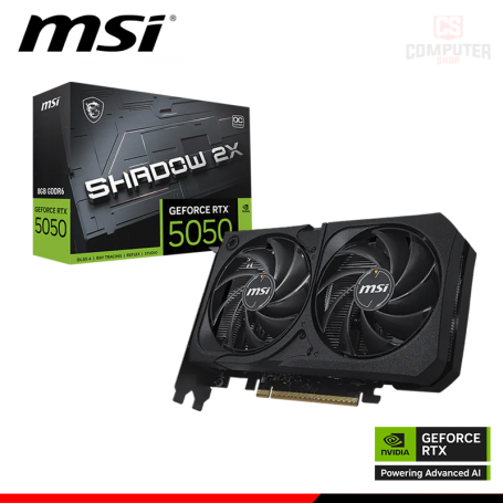 TARJETA DE VIDEO MSI GEFORCE RTX 5050 8GB GDDR6 128BITS SHADOW 2X OC (PN:912-V538-018)