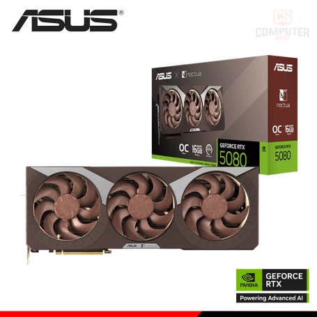 TARJETA DE VIDEO ASUS GEFORCE RTX 5080 16GB GDDR7 256BITS NOCTUA OC EDITION (PN:90YV0M32-M0AA00)