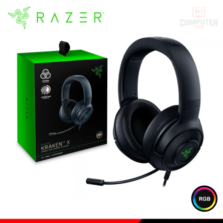 AUDIFONO RAZER KRAKEN V3 X BLACK RGB CON MICROFONO SURROUND 7.1 CONEXIÓN WIRED USB (PN:RZ04-03750300-R3U1)